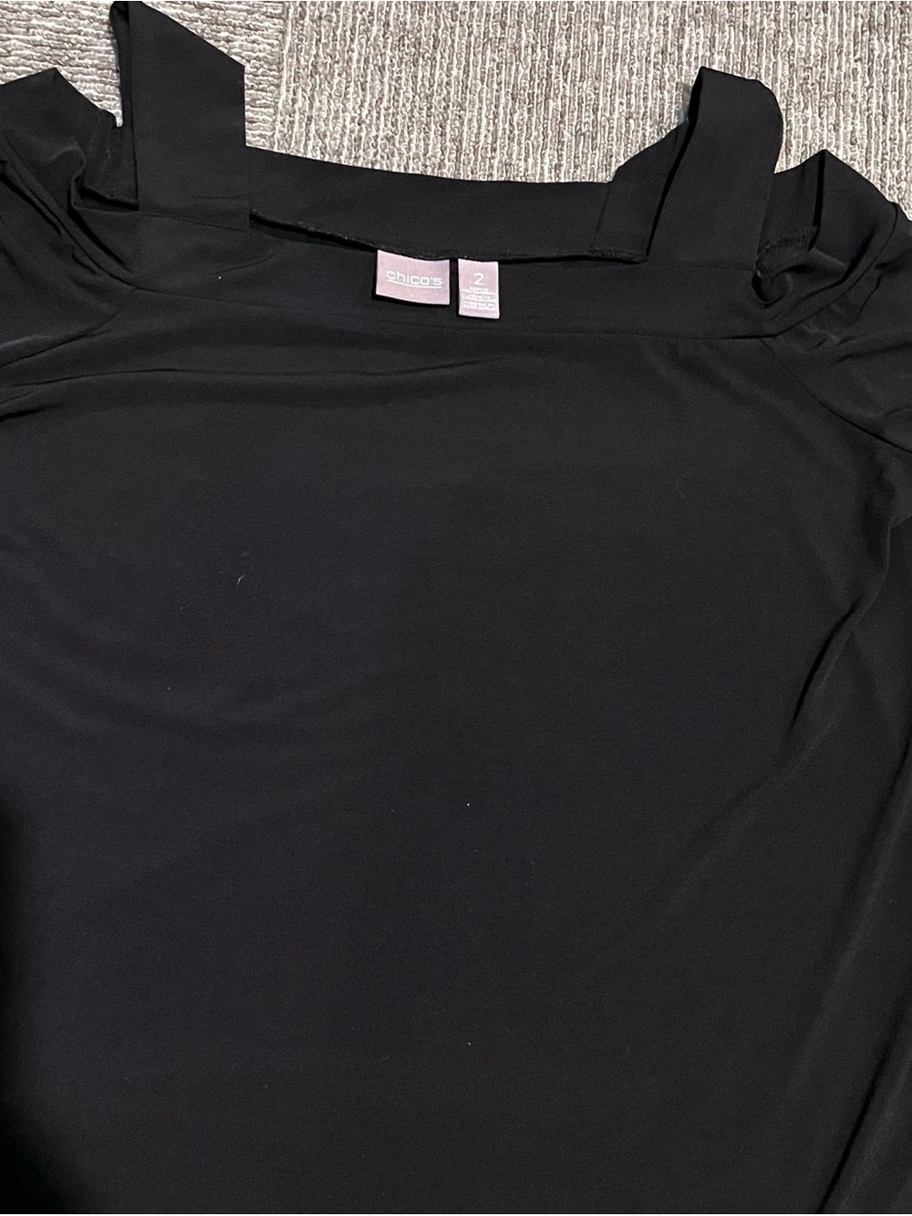 Chico's Cold Shoulder Black blouse, size 2 (fits like XXL)